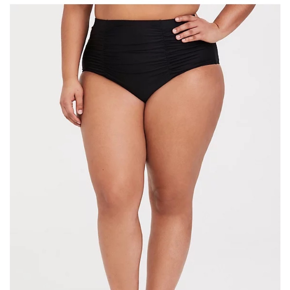 New Torrid sz 3 High‎ Rise Cheeky Ruching Swim Bathing Suit Bottoms 3X